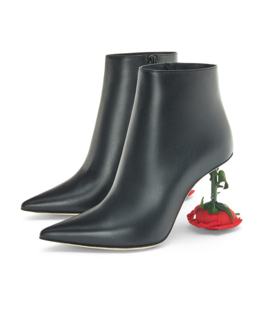 Loewe Logo High-heeled Boots In Black