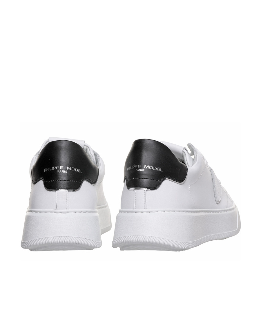 Philippe Model Temple White Black Leather Sneaker In White