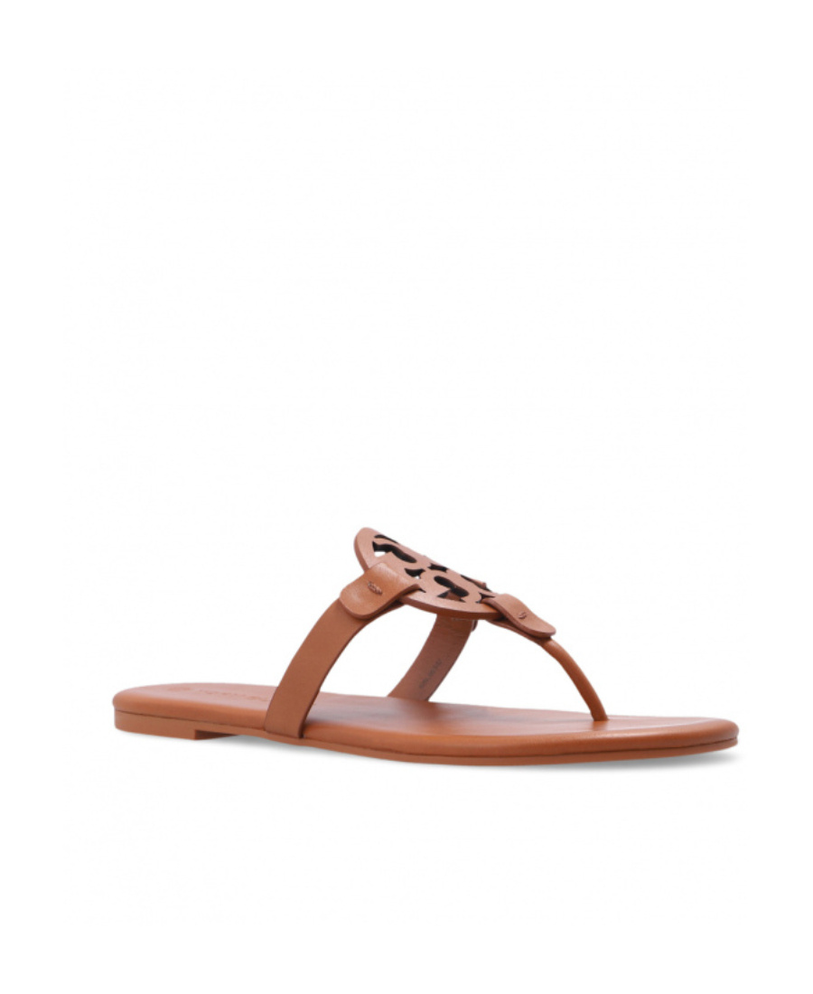 Tory Burch Metal Miller Soft Leather Sandals In Brown
