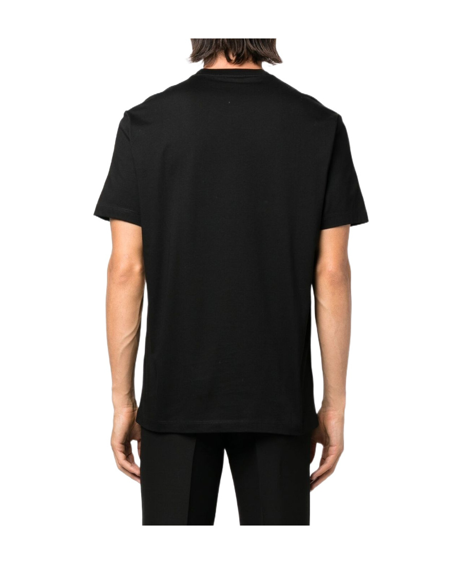 Versace Crystal Logo-embellished T-shirt In Black