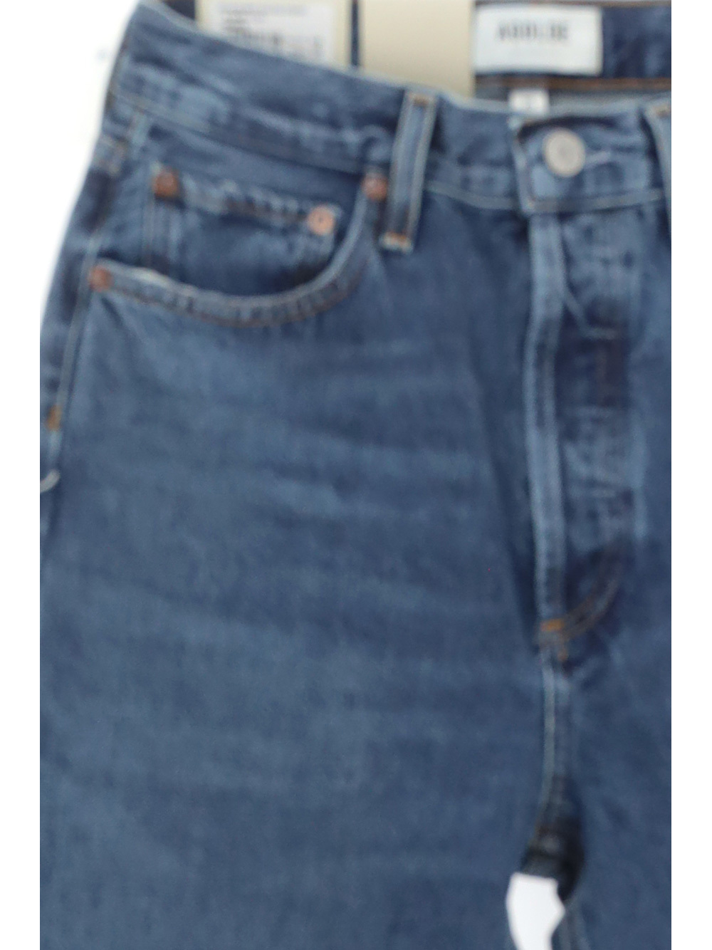 Agolde Ren Raw Hem High Waist Ankle Wide Leg Jeans In Chord In Blue