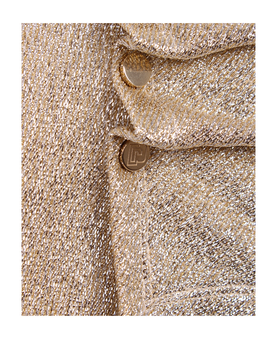 RABANNE ASYMMETRIC METALLIC T-SHIRT