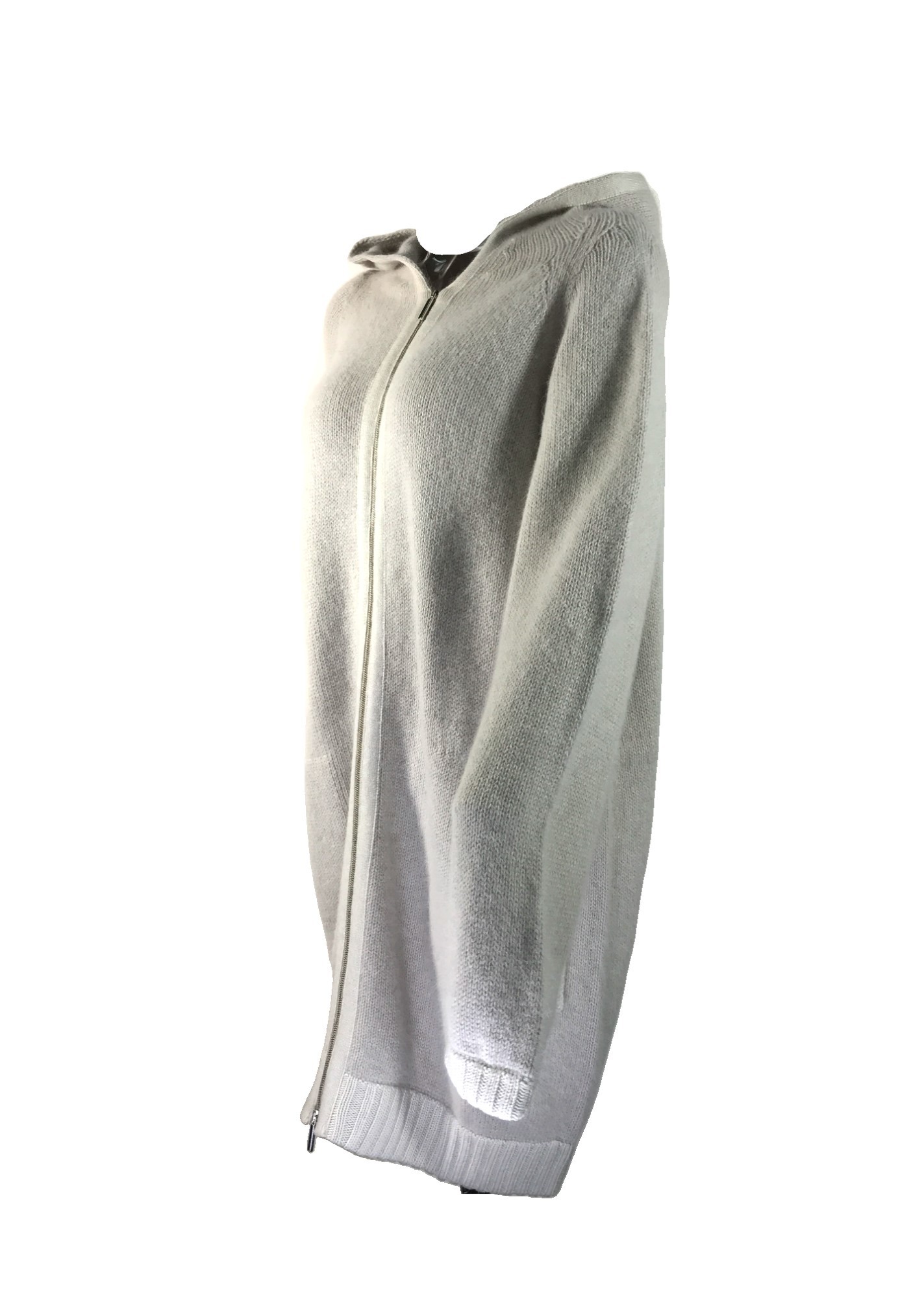 Max Mara Long Sleeved Hooded Knitted Cardigan In Gray