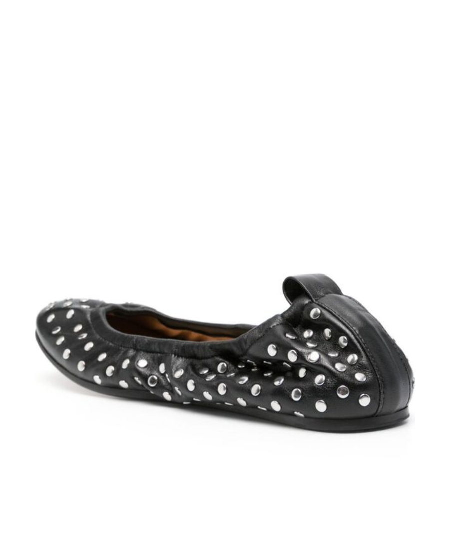 Isabel Marant Belna Studded Leather Ballerina Flats In Black