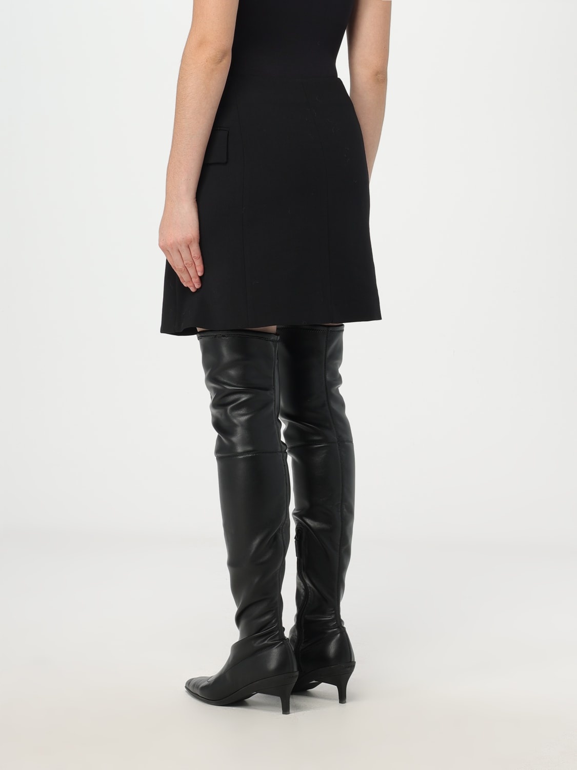 Lanvin High Waist Wool Blend Mini Skirt In Black