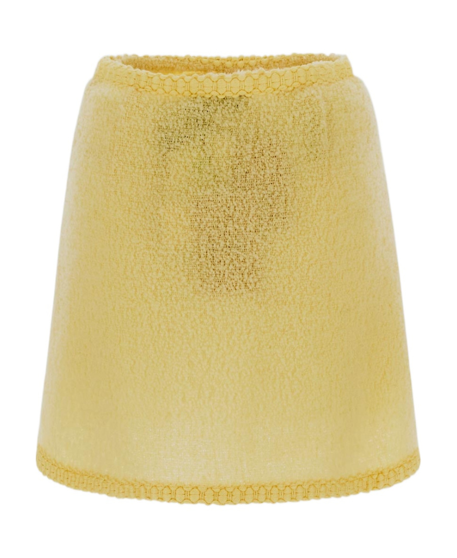 Miu Miu High-waisted A-line Skirt In Yellow