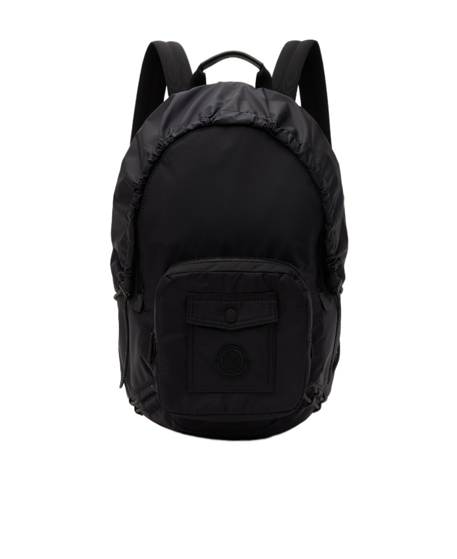 Moncler Makaio Logo Patch Zip-up Backpack In Black