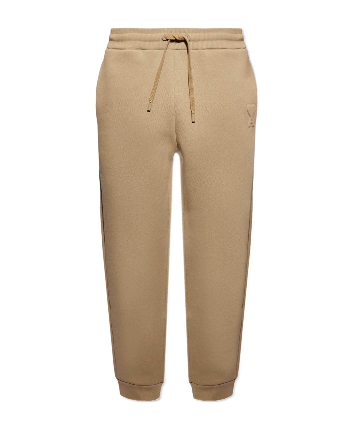 Shop Ami Alexandre Mattiussi Ami Logo Embossed Drawstring Track Pants In Nude