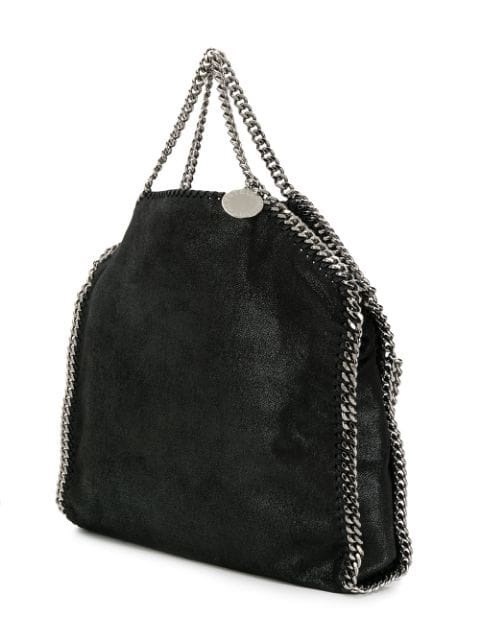 Stella Mccartney Black Large Chain Tote Handbag For Women In Black
