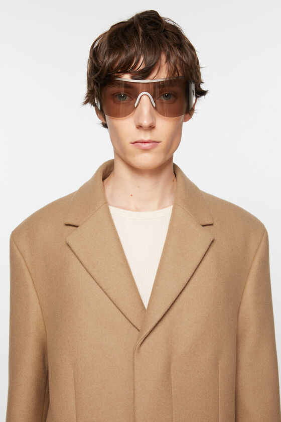 Acne Studios Single-breasted Wool Coat In Nude