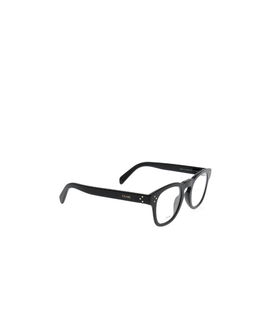 Celine Polished-effect Round-frame Glasses In Black