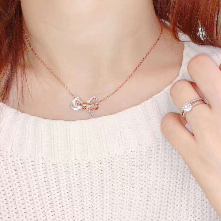 Swarovski Lifelong Bow Necklace In Yellow