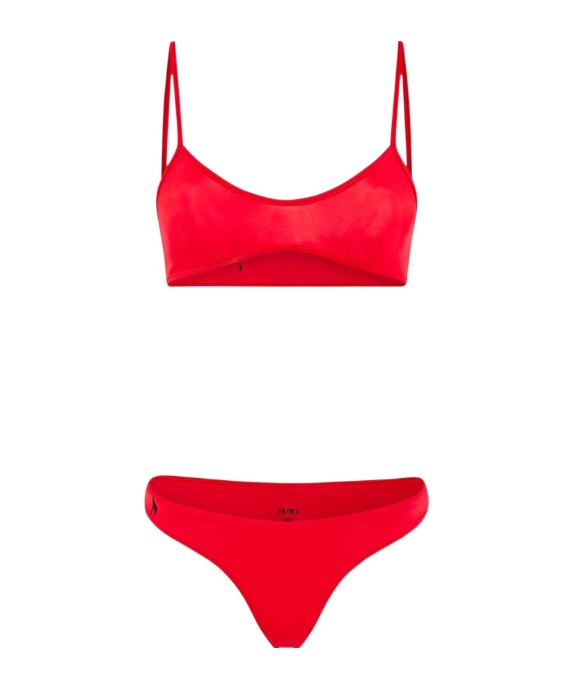 Attico Suspender Bikini Set In Red