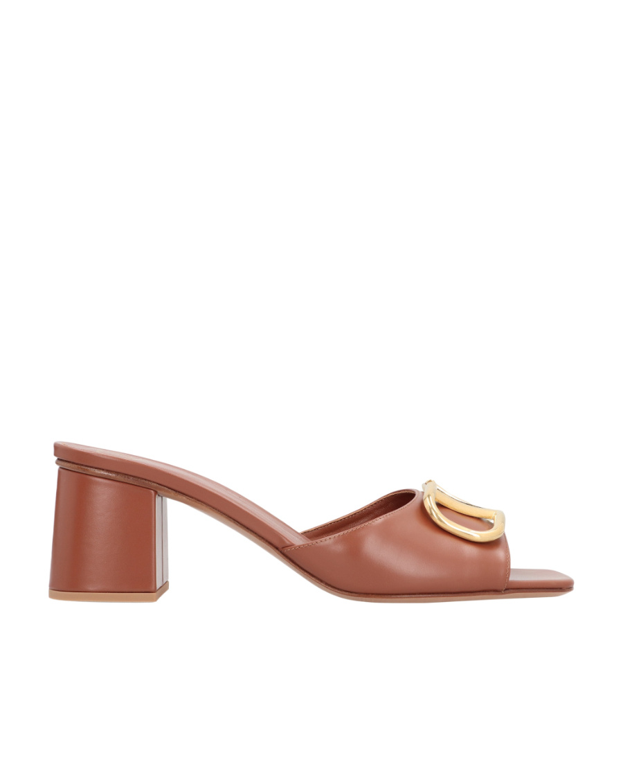 Valentino Vlogo Signature 60mm Patent Sandals In Brown