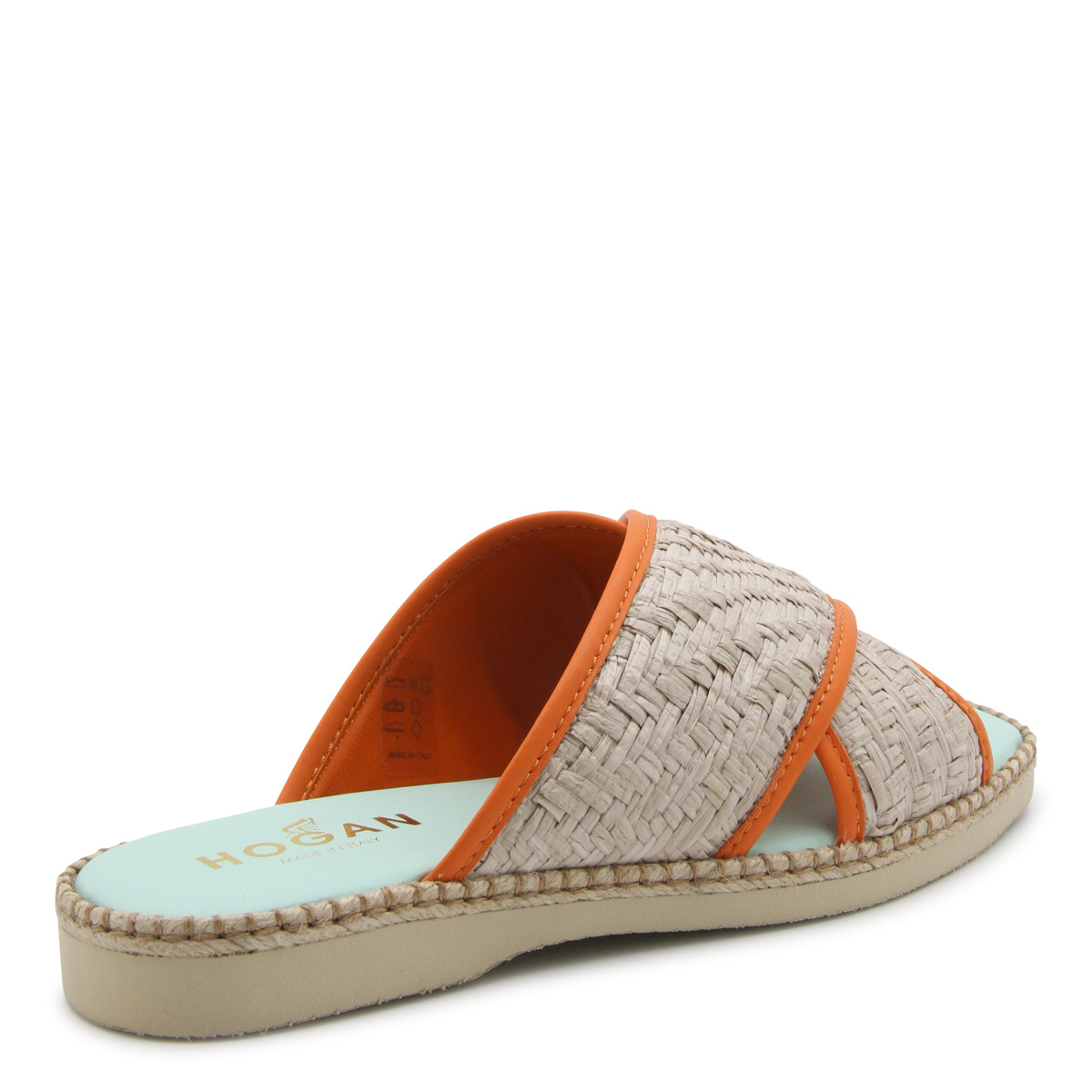 Hogan Cross Strap Slides In Nude