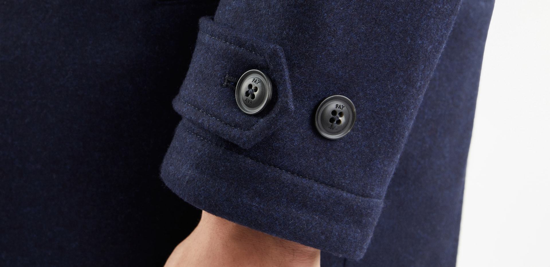 Fay Long-sleeved Coat In Blue
