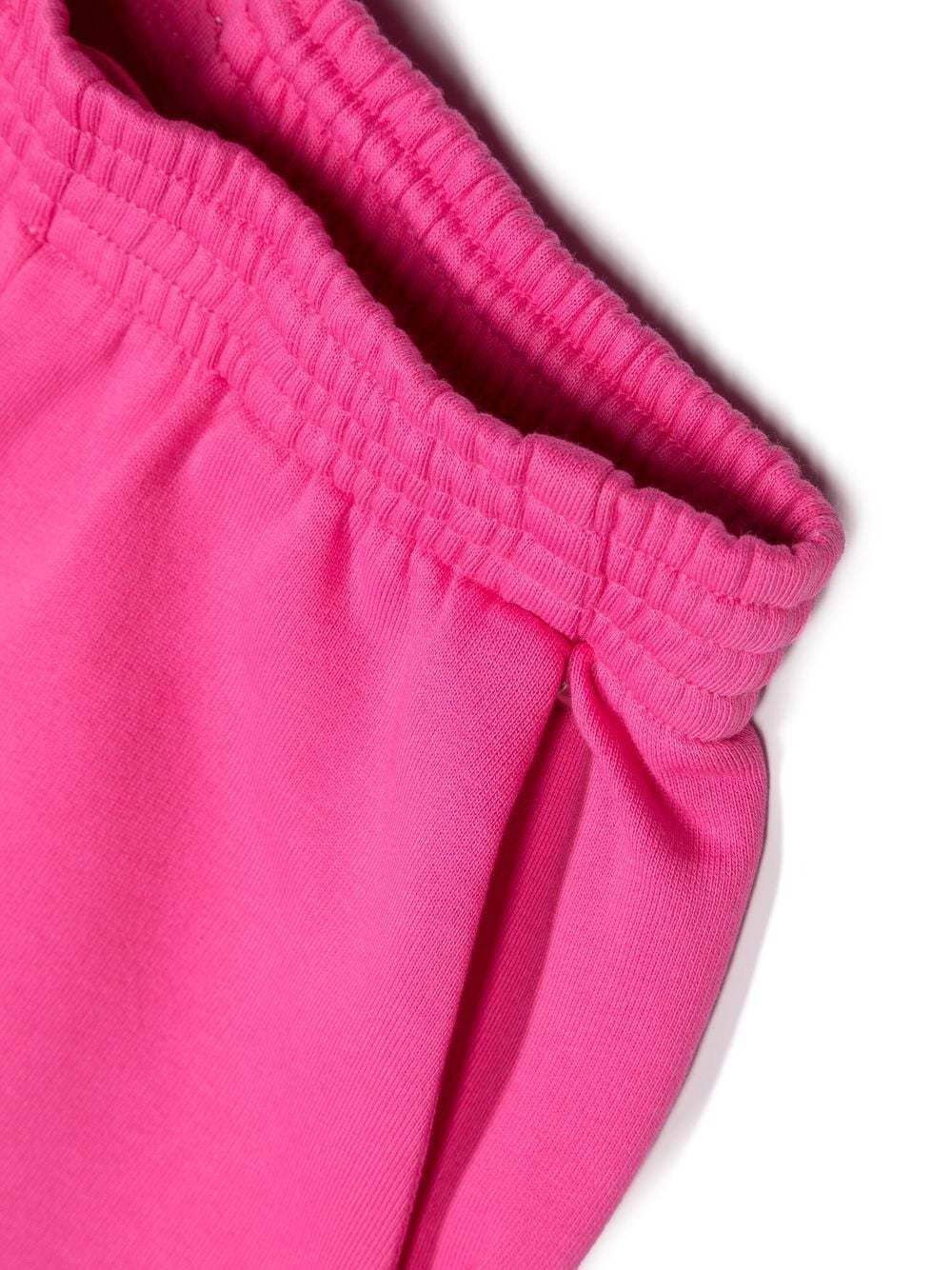 Mm6 Maison Margiela Pink Logo Print Cotton Shorts In Pink
