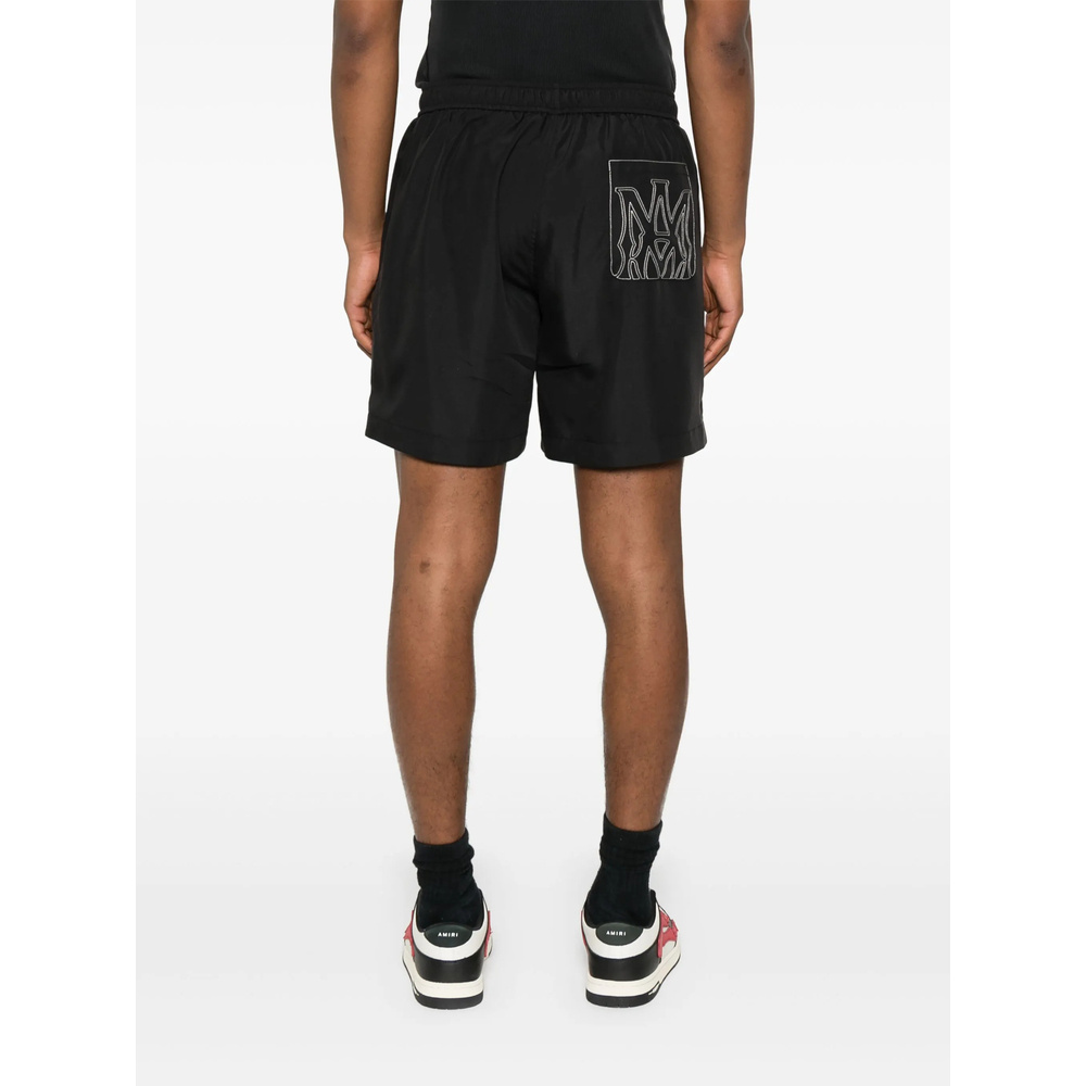 Amiri Black Cotton Short With Logo