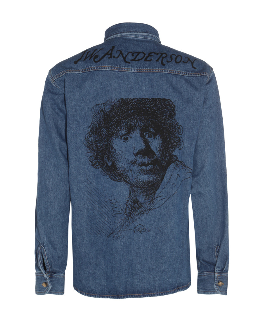 Jw Anderson Man Denim Shirt Blue Size L Cotton In Blue