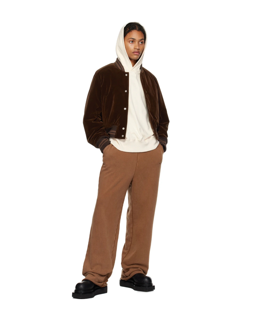 We11 Done Logo Elastic Waist Sweatpants In Brown