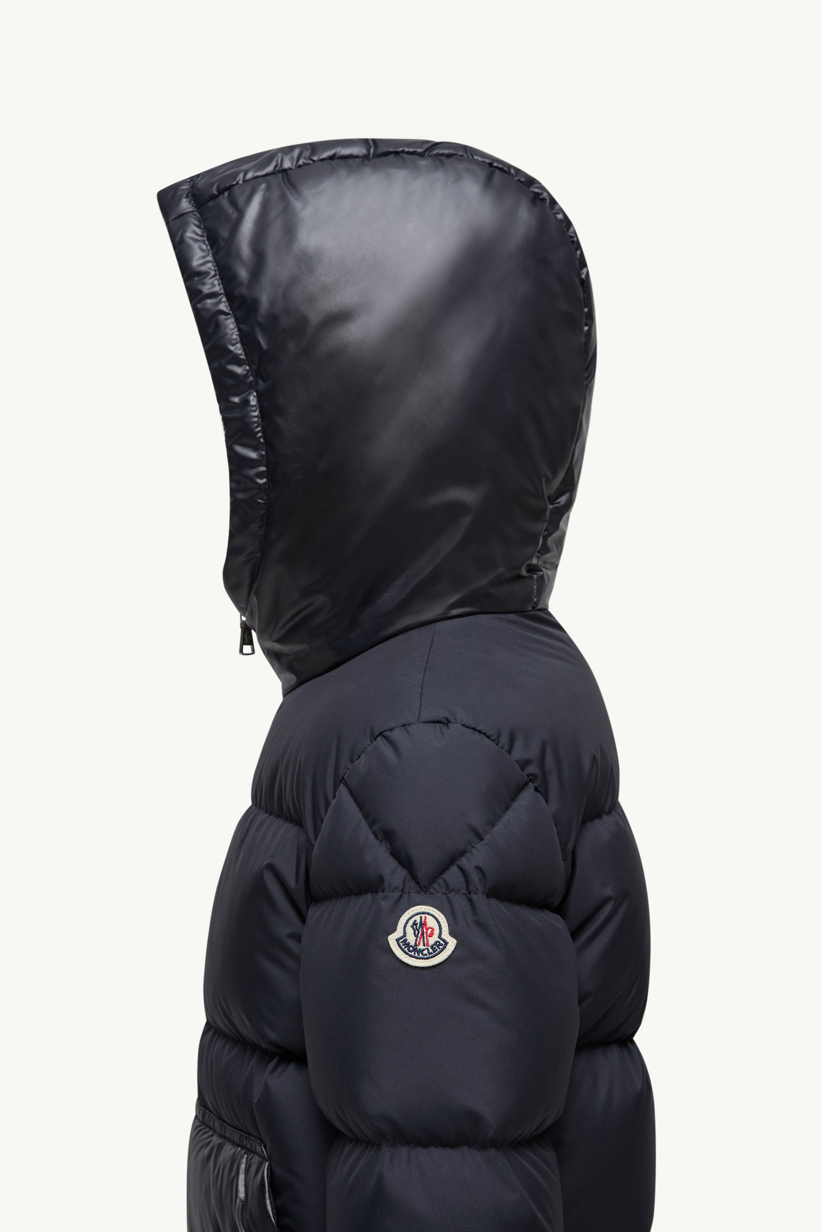 Moncler Barin Hooded Down Jacket In Blue