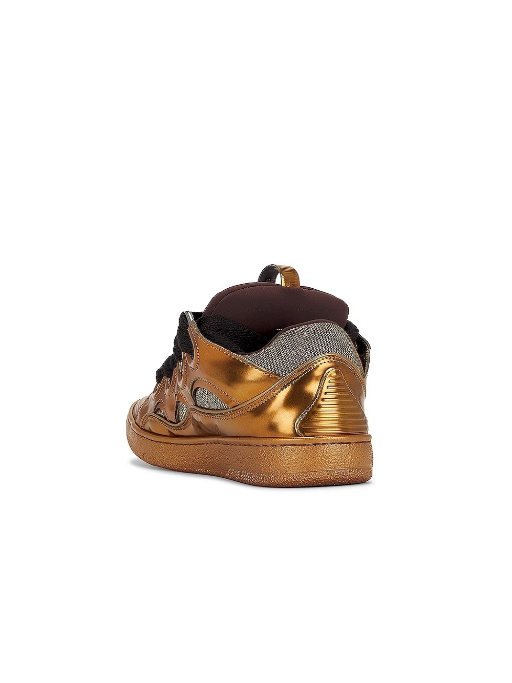 Lanvin Curb Lace-up Sneakers In Brown