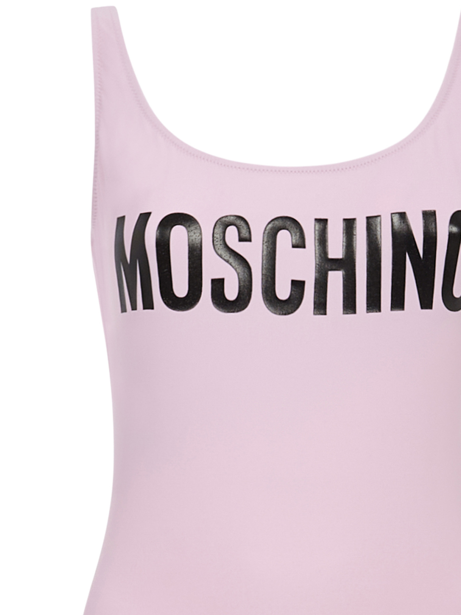 Moschino Logo-print Scoop-back Swimsuit In Pink