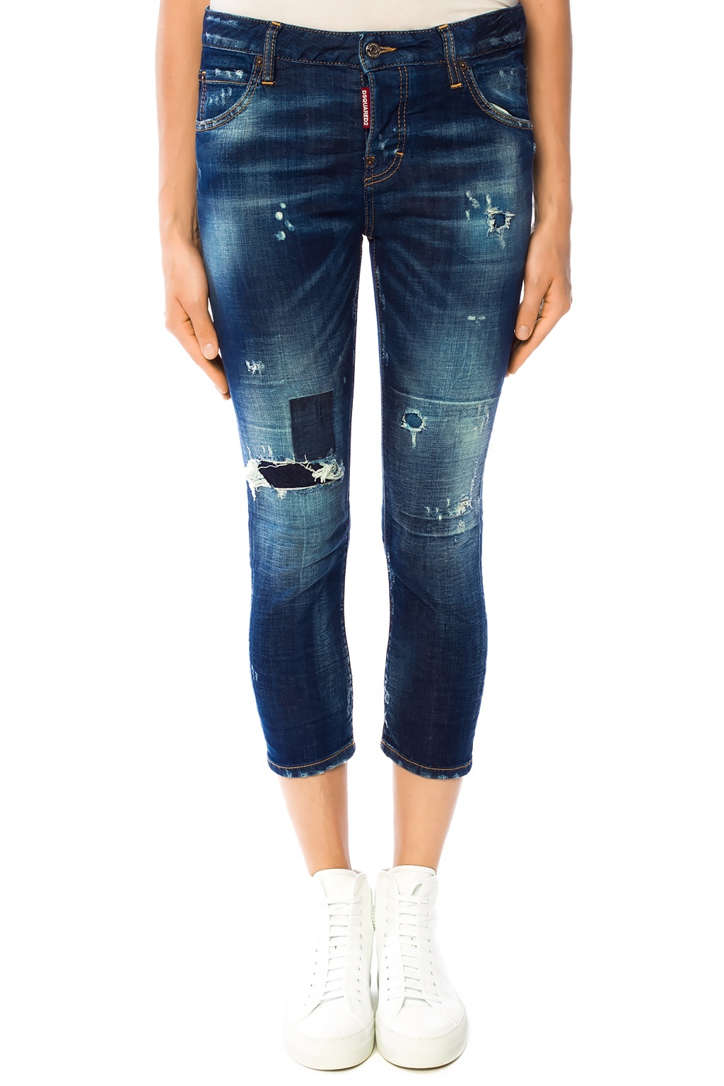 Dsquared2 Ripped Jeans With Details In Black