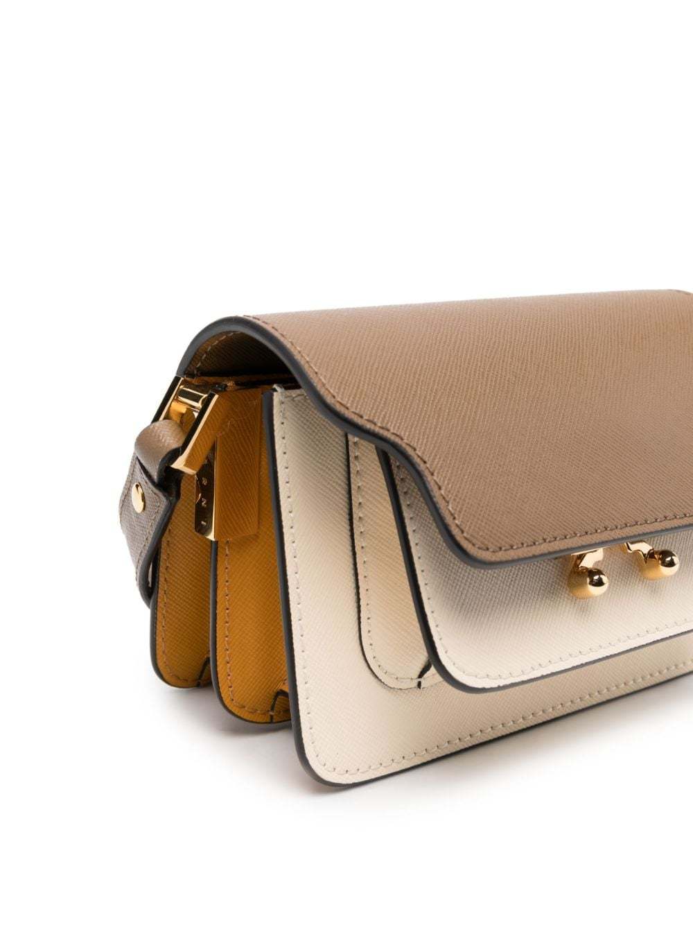 Marni Kids Trunk Colourblock Foldover Top Shoulder Bag In Nude