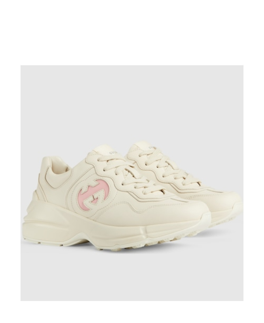 Gucci Interlocking Rhyton Sneakers In White