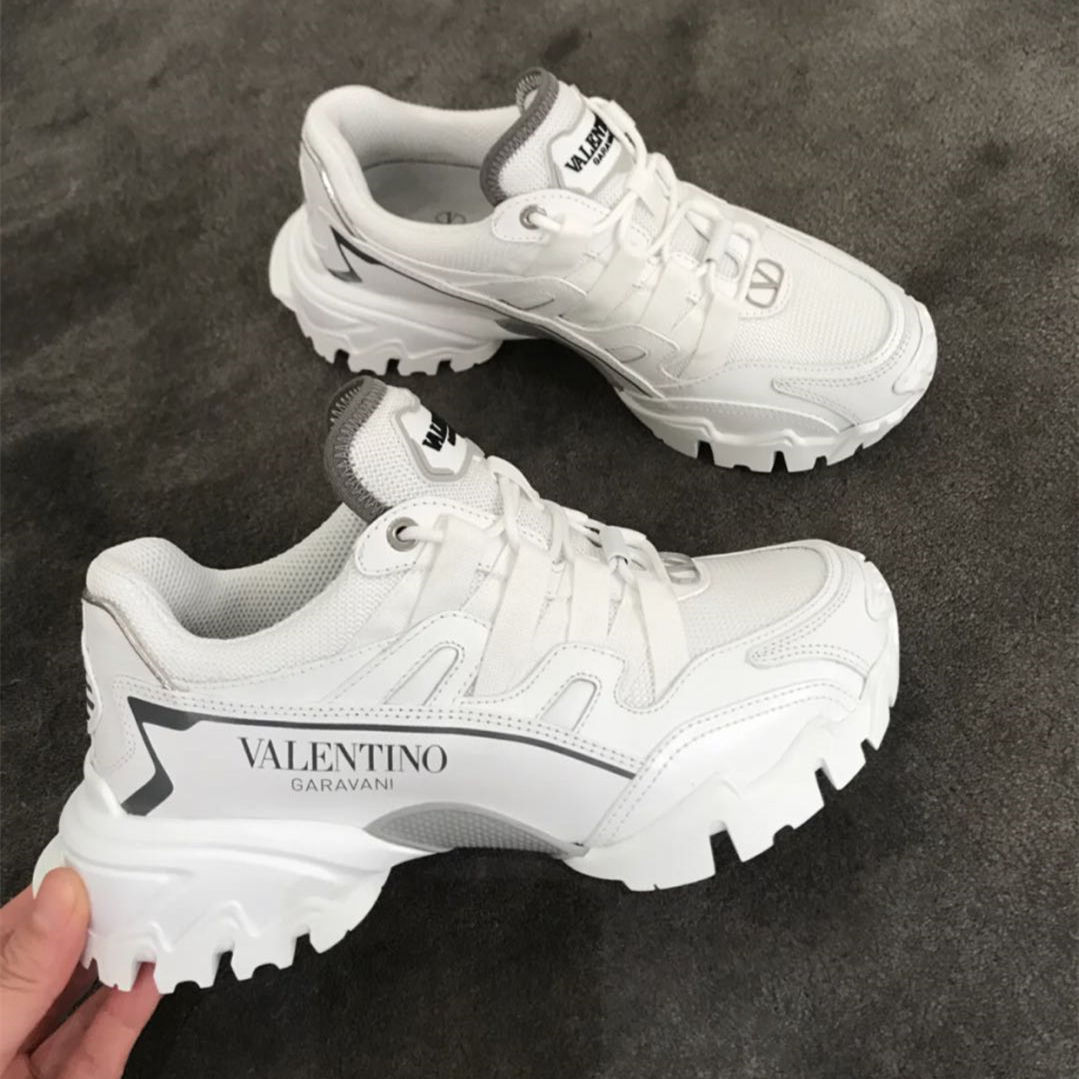 Valentino Climbers Mesh Sneakers In White