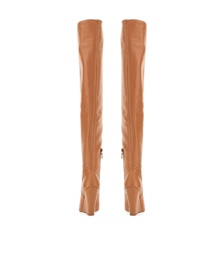 Stuart Weitzman Pointed Leather Knee-high Boots In Brown