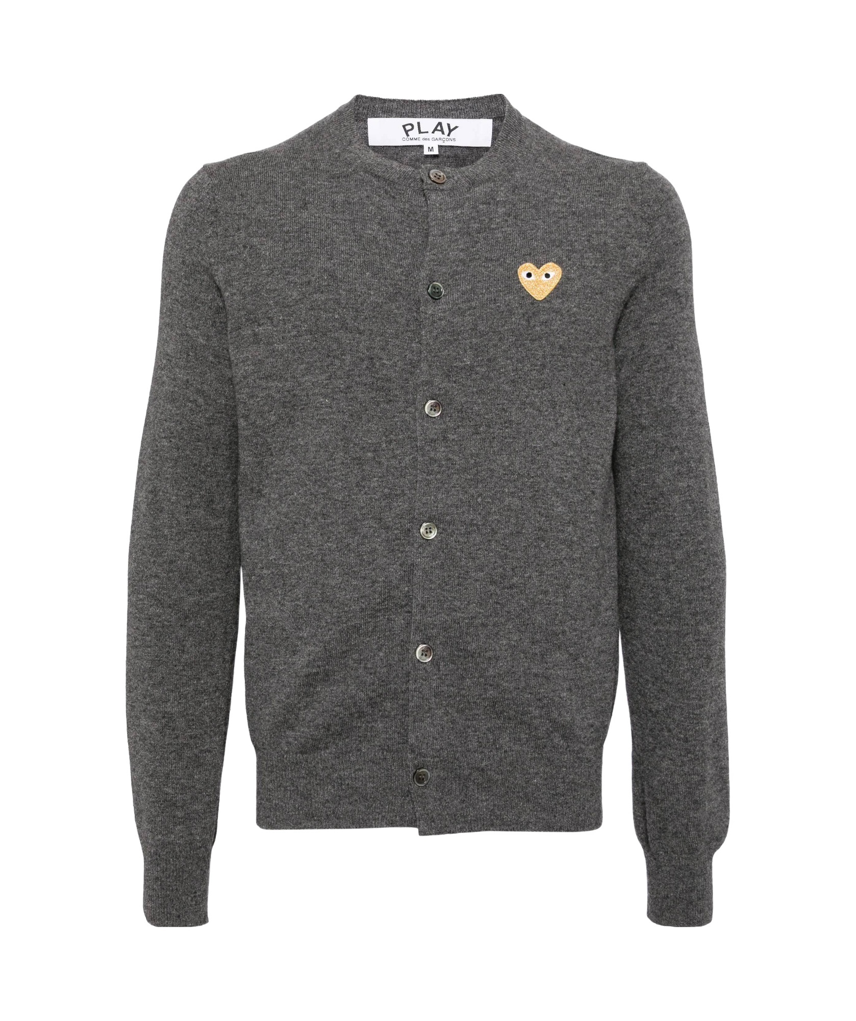 COMME DES GARÇONS PLAY COMME DES GARÇONS PLAY LOGO PATCH KNITTED CARDIGAN