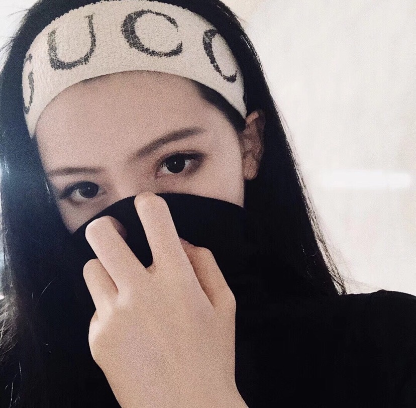 Gucci White Stretch Knit Logo Headband In White