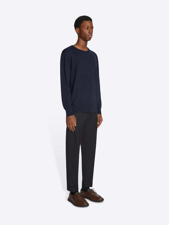 Dries Van Noten Tapered Flanged Pants In Black