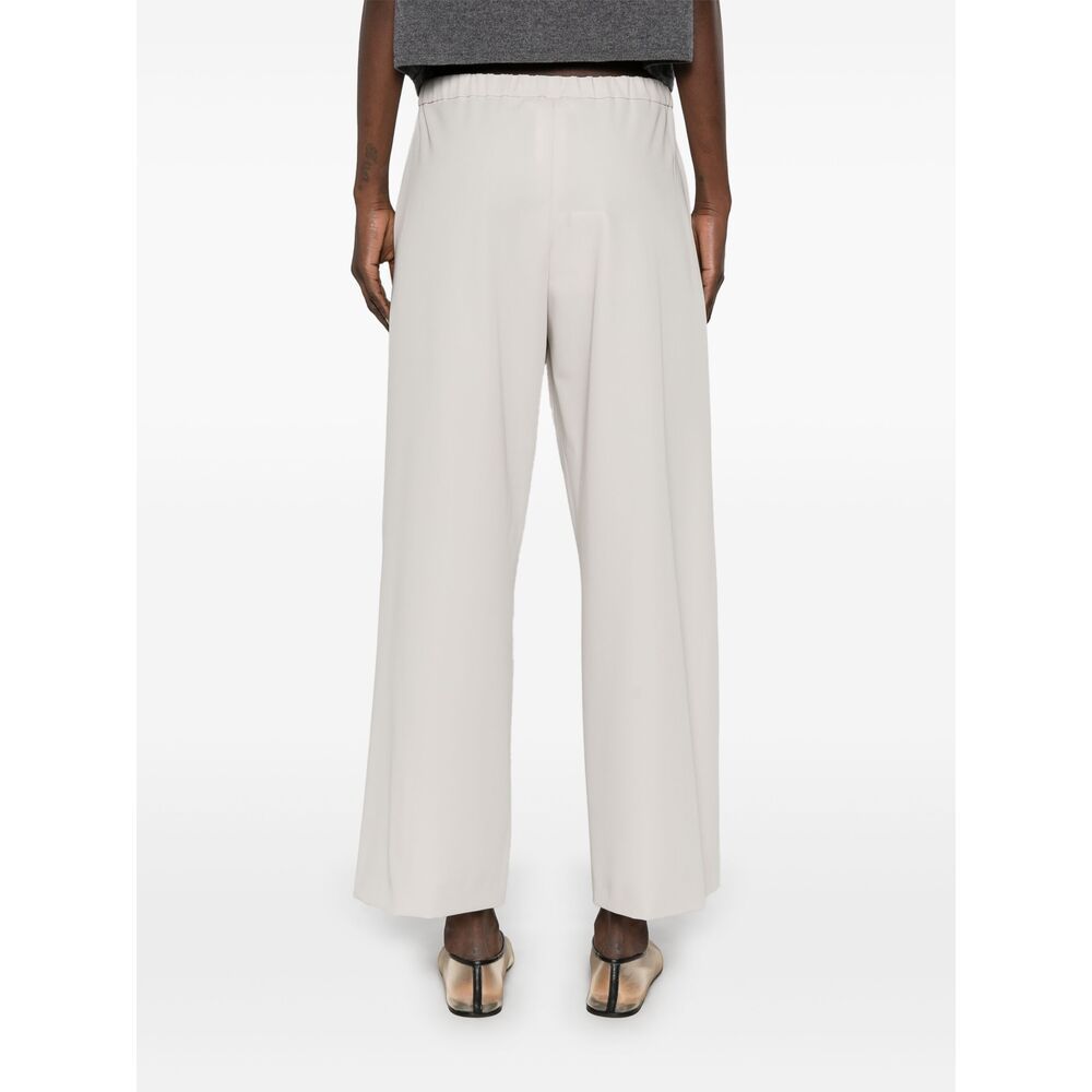 Max Mara Drawstring Wool Jogging Pants In White