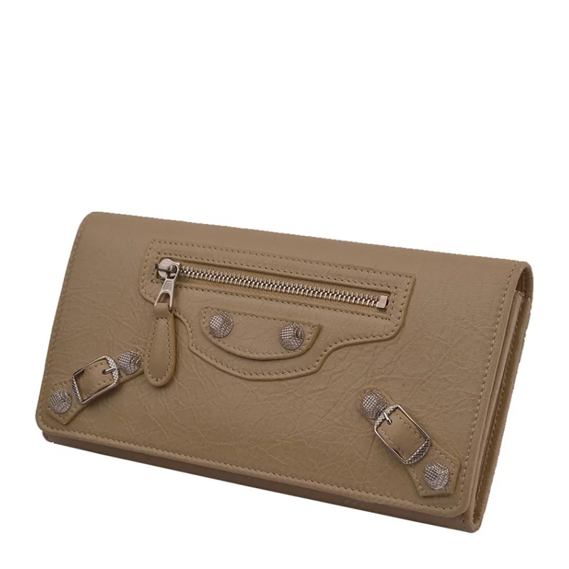 Balenciaga Logo Wallet In Brown