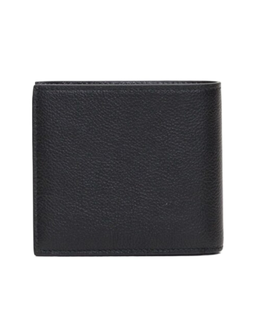 Balenciaga Black Wallet With Contrasting Logo Print In Leather Man In Black