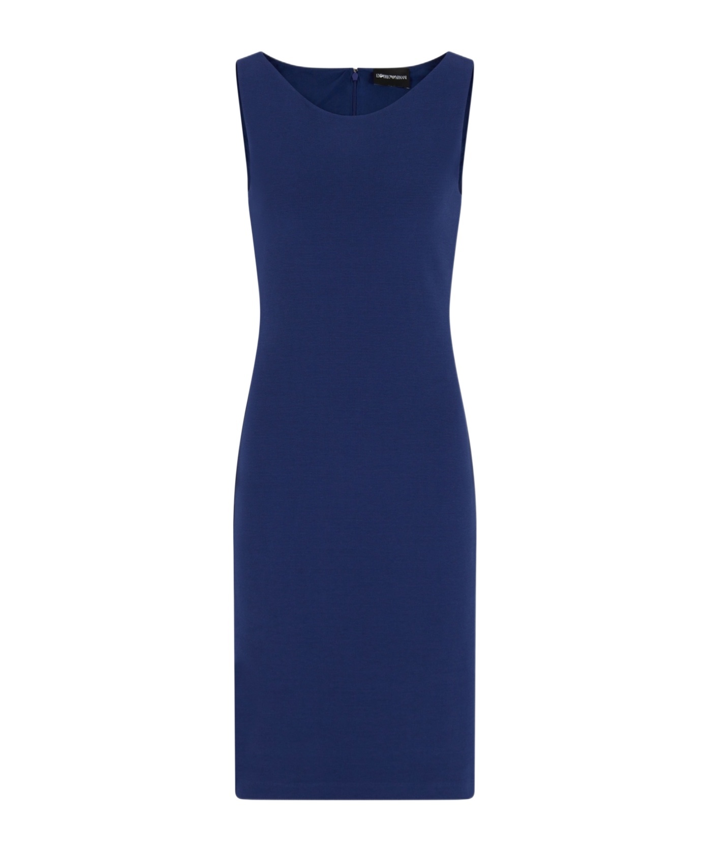 Emporio Armani Ottoman Jersey Sheath Dress In Blue