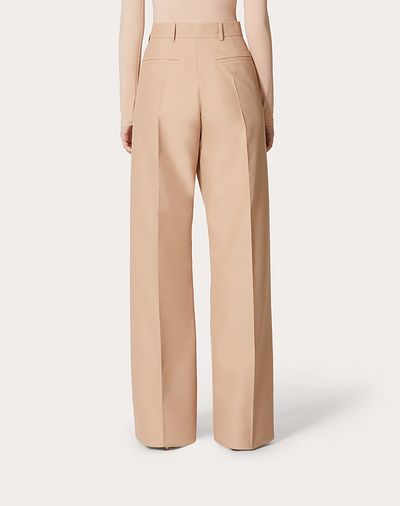 Valentino High-rise Wool Tailored Pants In Nude