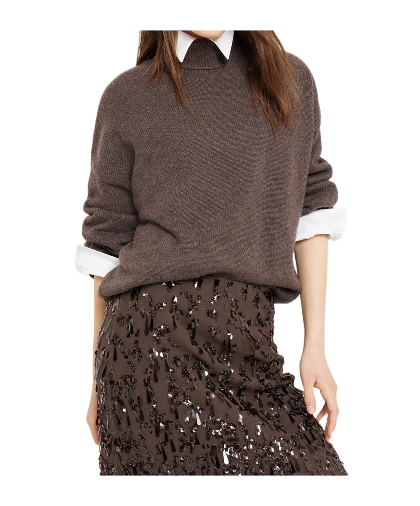 Brunello Cucinelli Turtleneck Cashmere Sweater In Purple