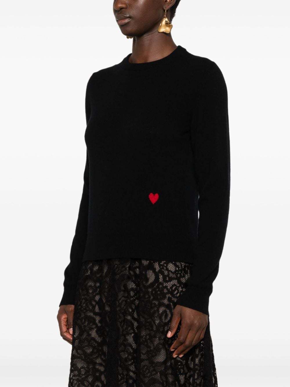 Moschino Black Wool Sweater With Logo In Black