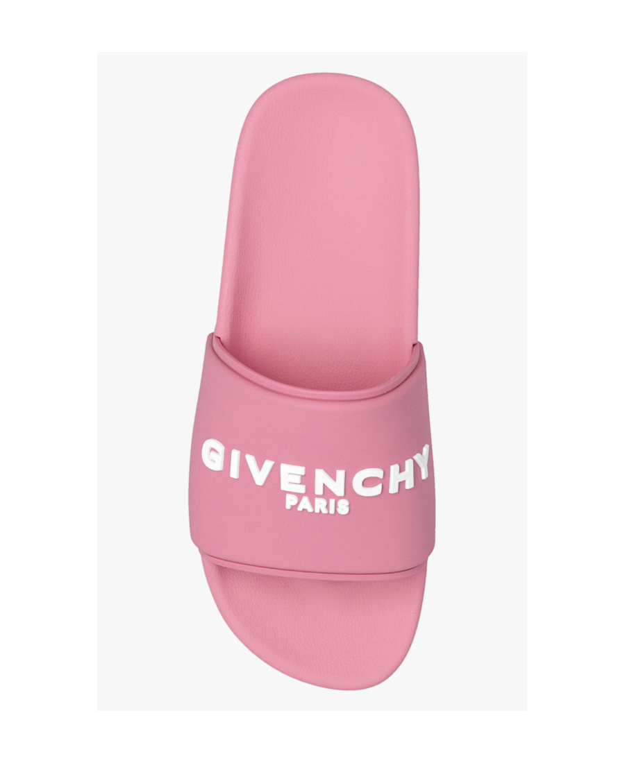 Givenchy Logoed Rubber Platform Slides In Pink