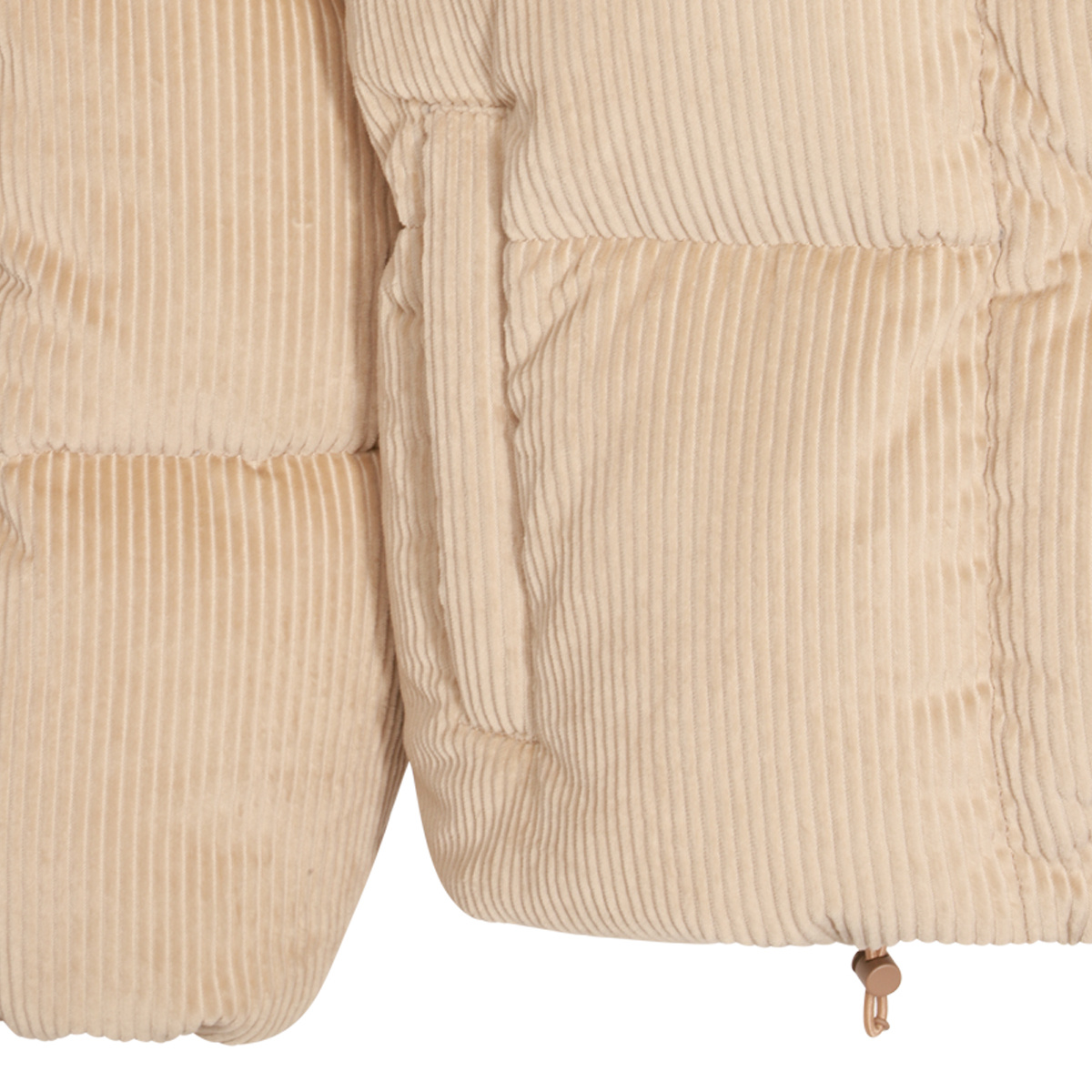 Miu Miu Medium-weight Corduroy Down Jacket In Nude