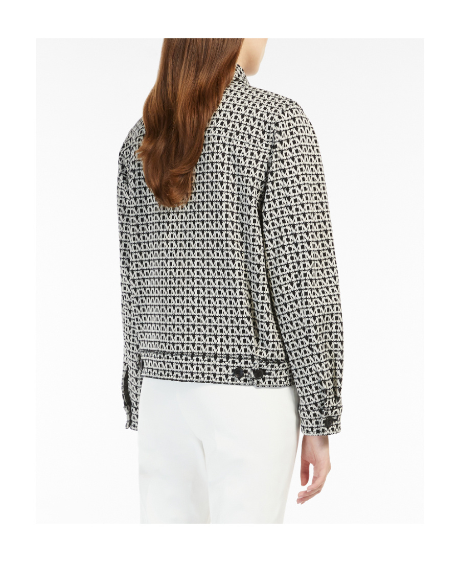 Max Mara Color-blocking Logo Casual Jacket In Gray