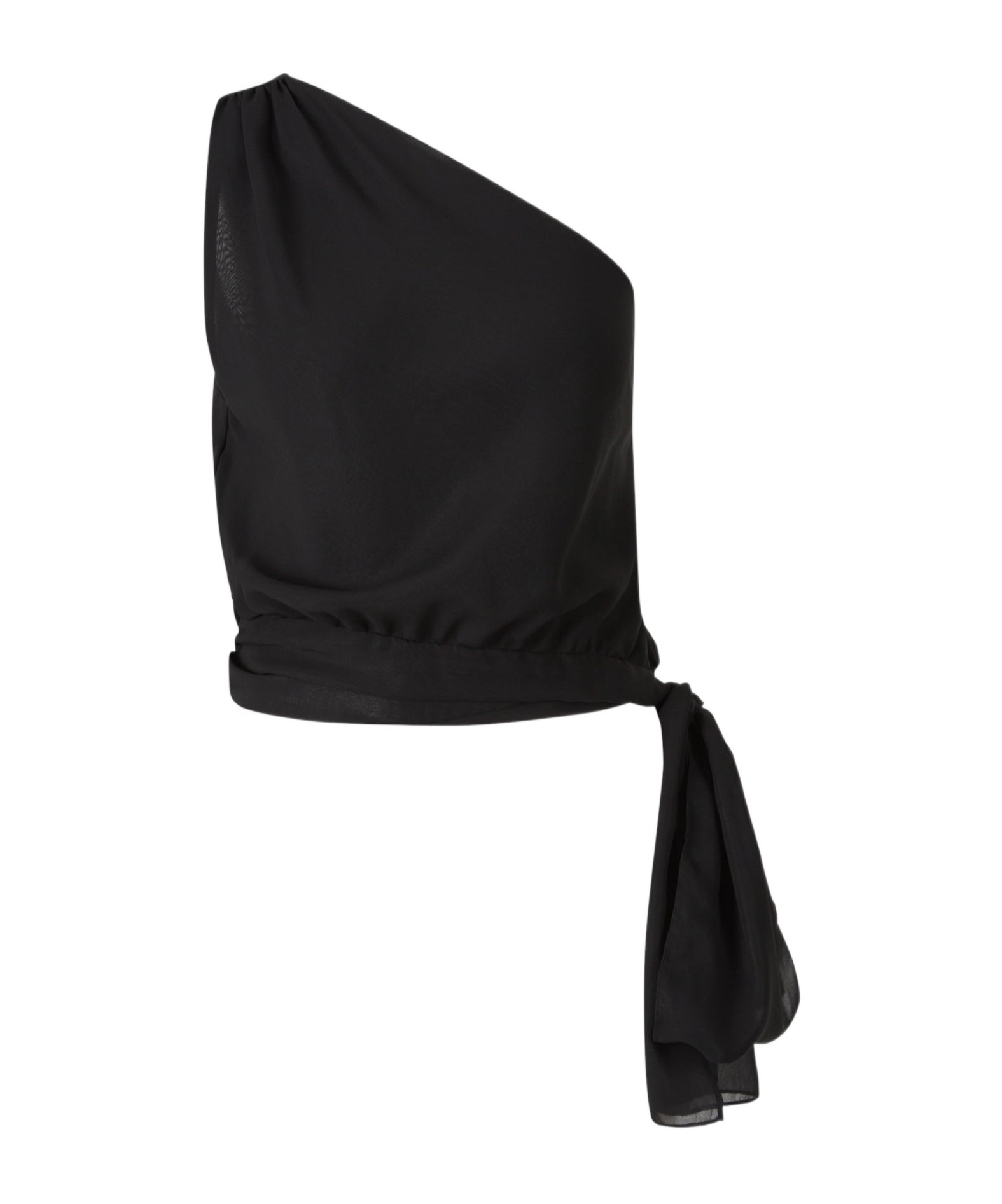 Peserico Asymmetrical Draped Blouse In Black