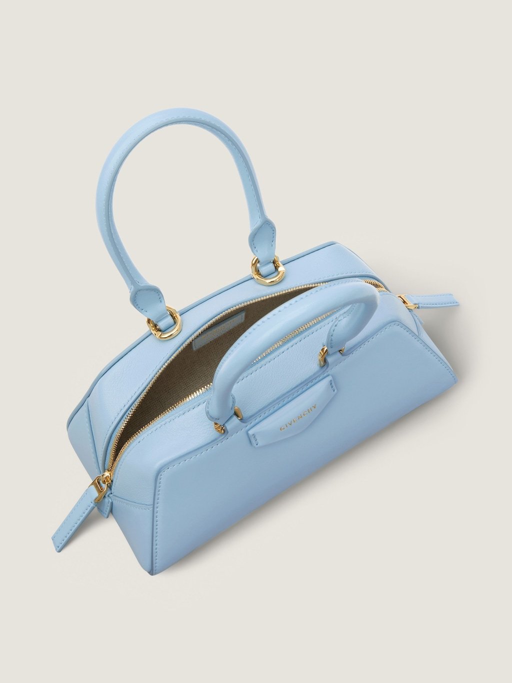Givenchy Mini Antigona East-west Bag In Box Leather In Blue