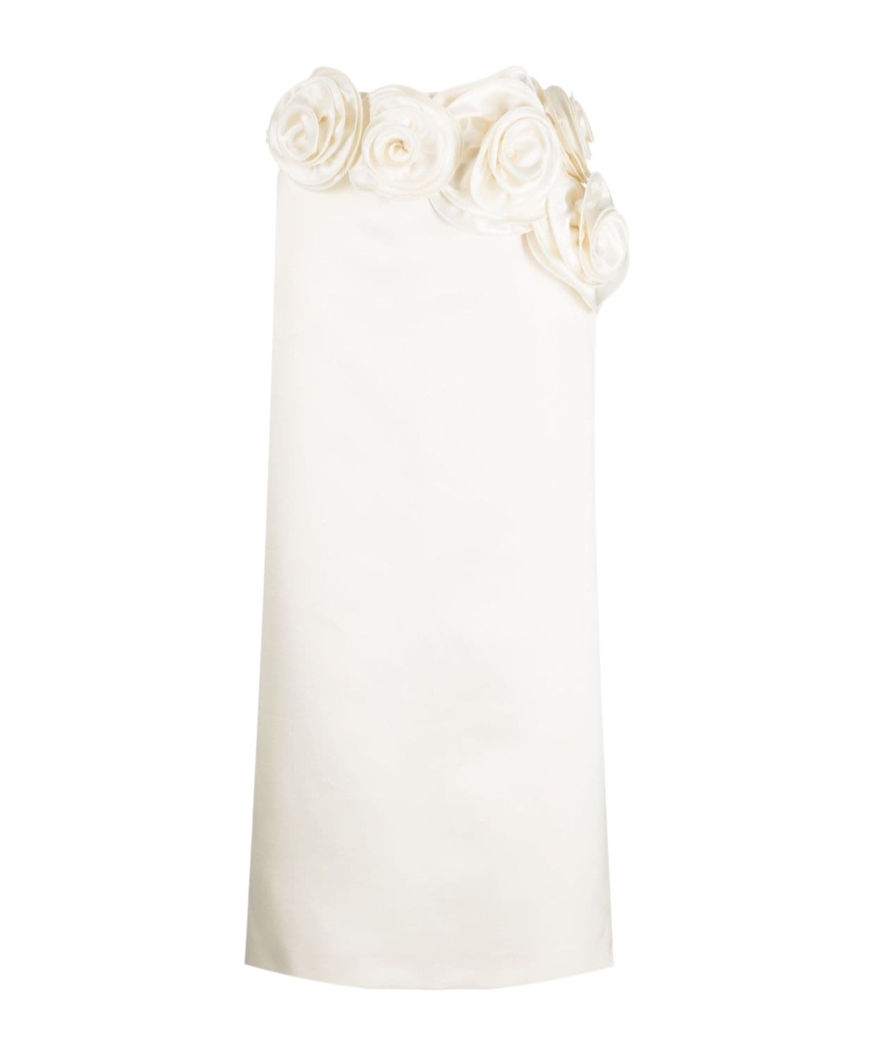 Magda Butrym Floral-appliqu� Silk Midi Skirt In White