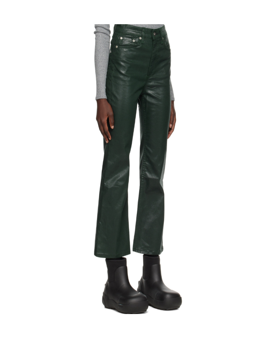 Rag & Bone Logo-coated Jeans In Green