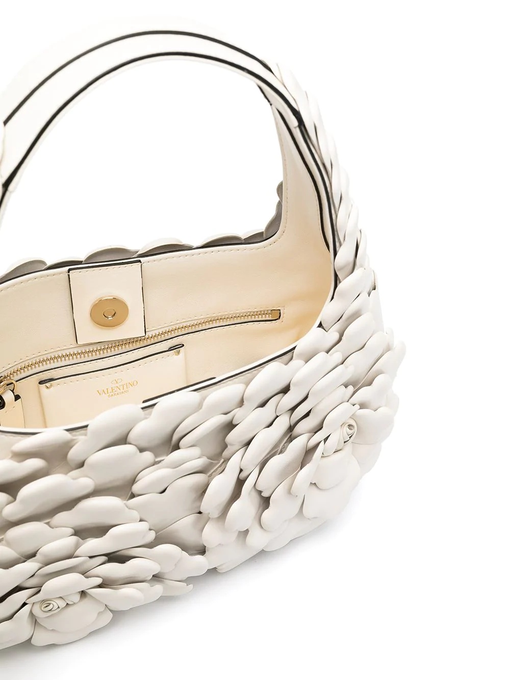 Valentino Small 03 Rose Edition Hobo Bag In White